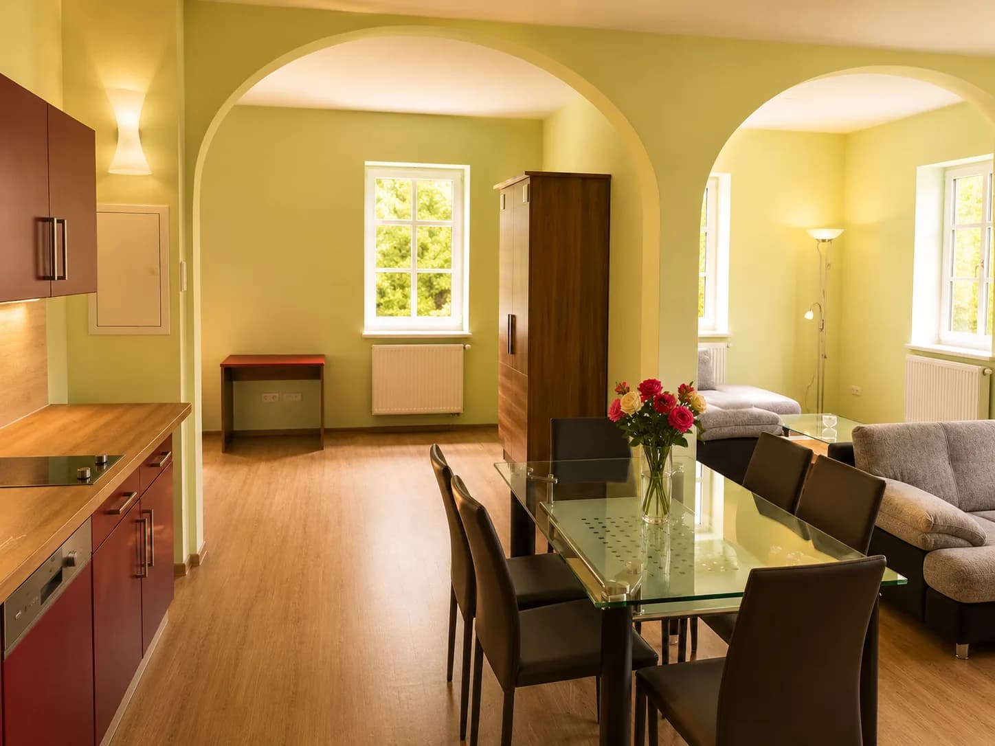 Offener Wohnbereich eines Apartments der Villa 39
